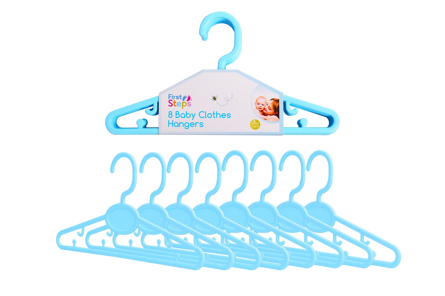 FIRST STEPS BABY CLOTHES HANGERS 8/PK - BLUE. FS732 \\\KD24004