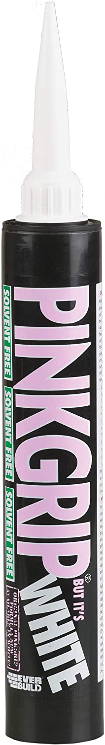 EVERBUILD PINKGRIP SOLVENT FREE GRAB ADHESIVE 380 ML - WHITE. PINKWE \\\KD24018