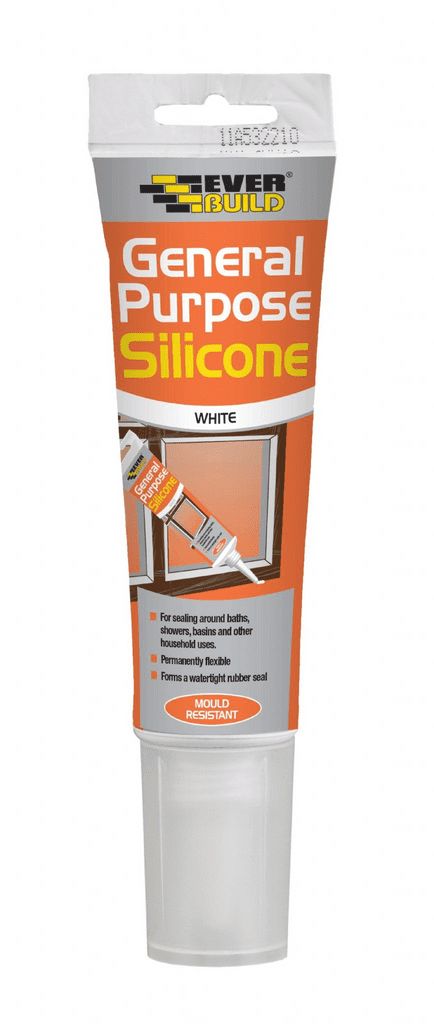 EVERBUILD GENERAL PURPOSE SILICONE SEALANT 80ML - WHITE. 483131 \\\KD24026