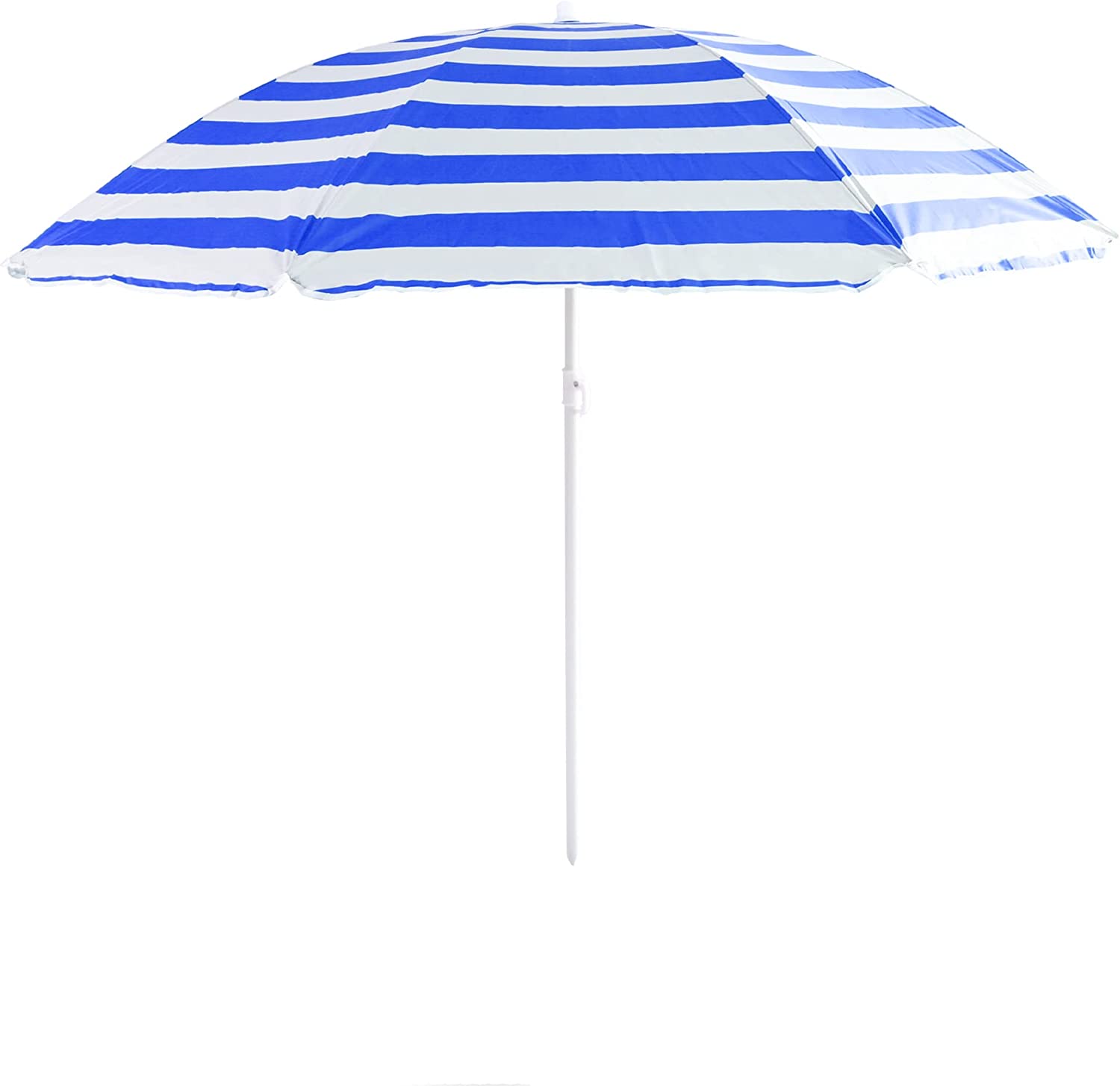 NALU GARDEN BEACH PARASOL TILTING UMBRELLA 1.6M / 160CM UV40+ - BLUE WHITE. TY6909 \\\KD24039