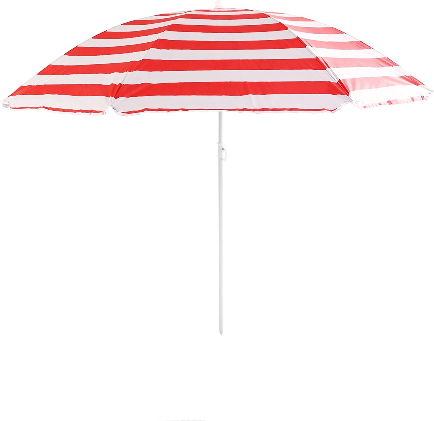 NALU GARDEN BEACH PARASOL TILTING UMBRELLA 1.6M / 160CM UV40+ - RED / WHITE \\\KD24040