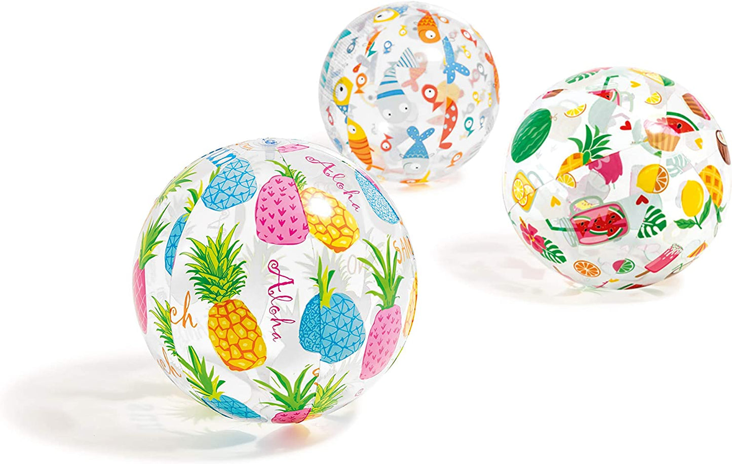 INTEX 59040NP INFLATABLE BEACH BALL FANTASIA 20" / 51CM - 3 ASSORTED. TY2632 59040NP \\\KD24042