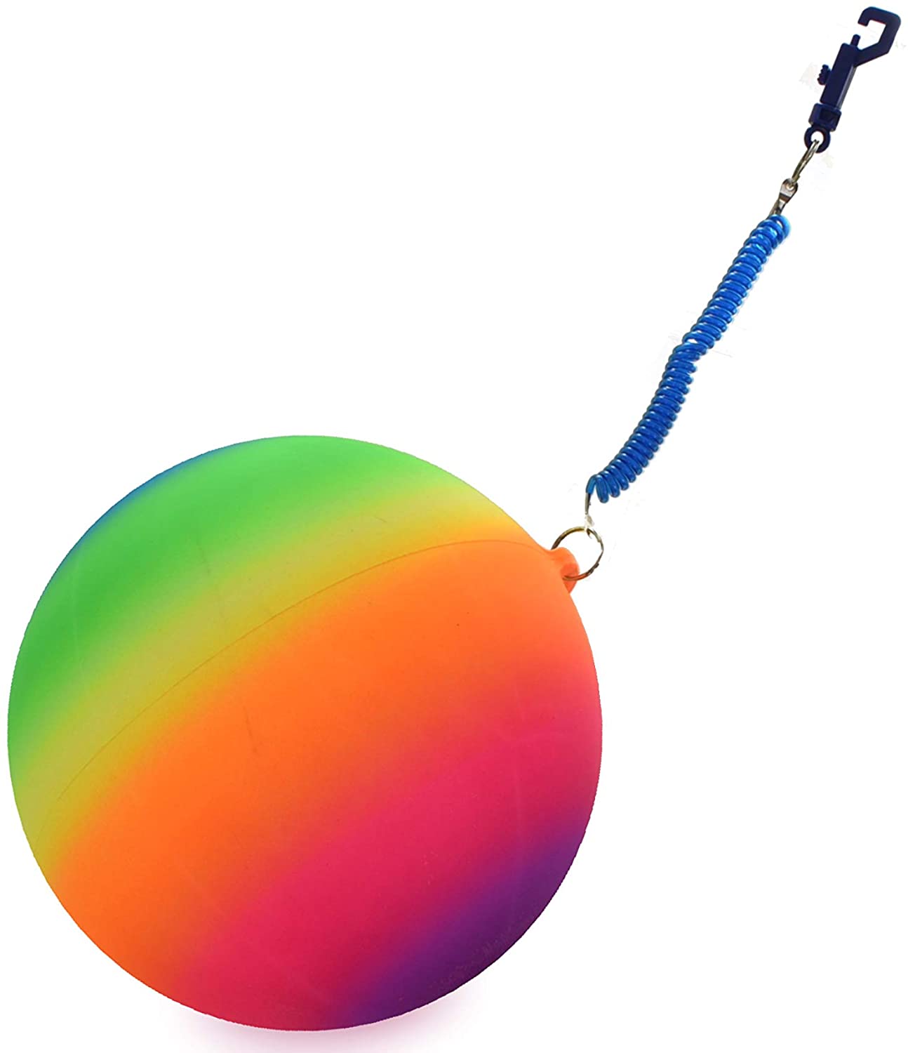 KANDY TOYS NEON RAINBOW BALL 24CM WITH KEYCHAIN \\\KD24044