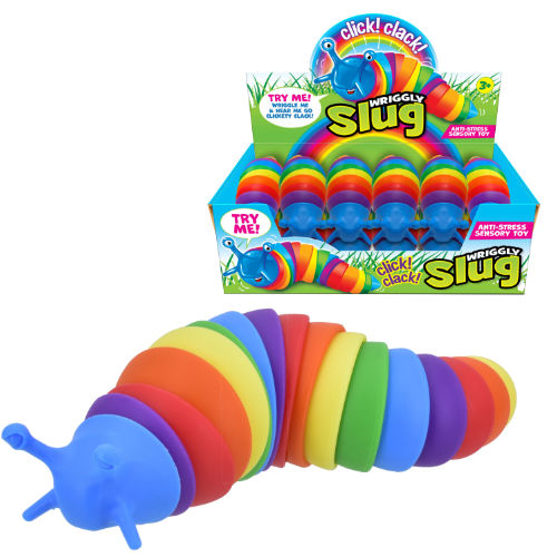 KANDY TOYS RAINBOW WRIGGLY NOISY SLUG SENSORY TOY. TY7951 \\\KD24045