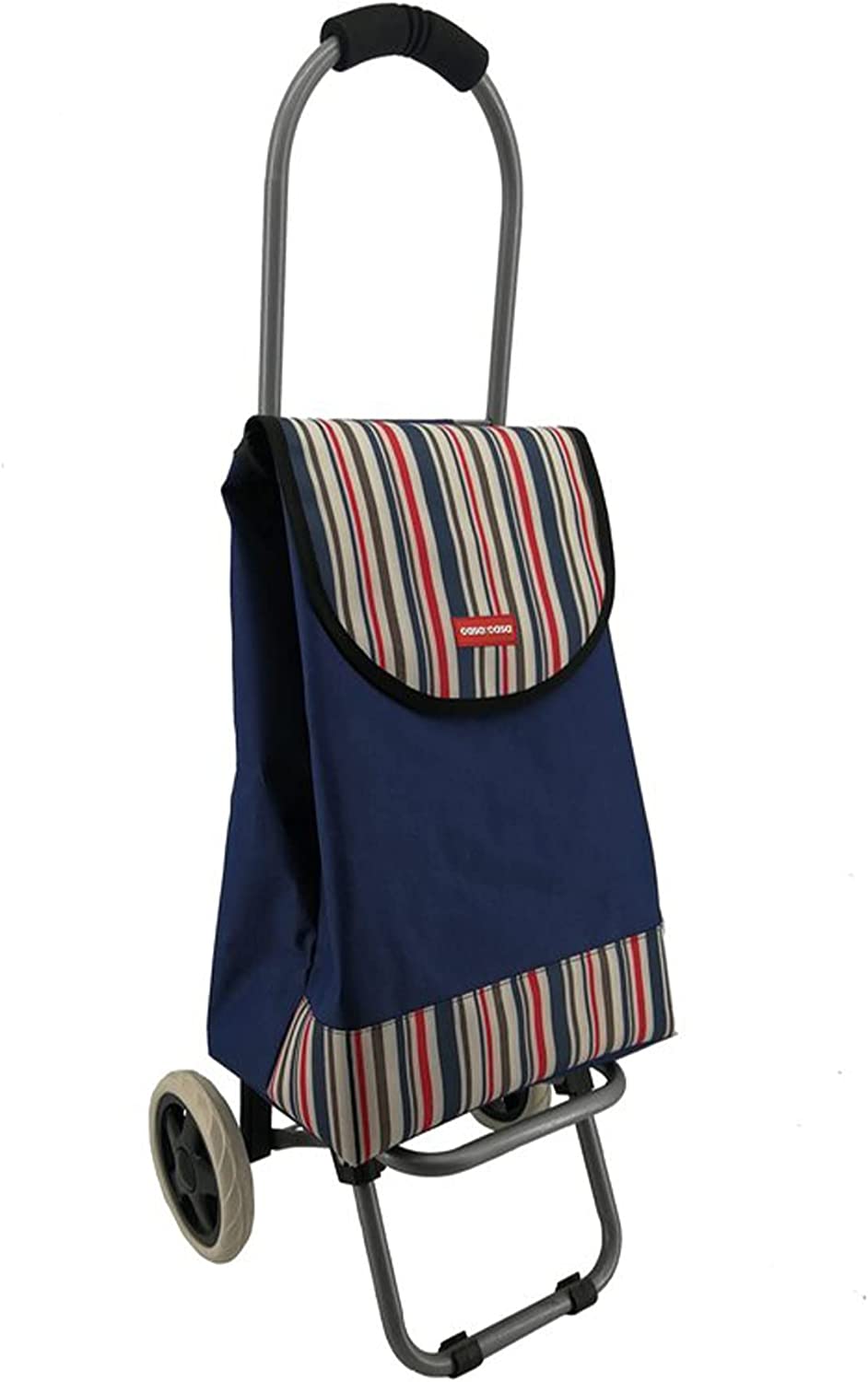 CASA & CASA NAVY BLUE STRIPE SHOPPING TROLLEY ON 2 WHEELS 45L. CASA12100 \\\KD24078
