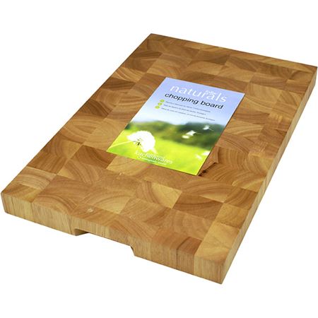 ZODIAC NATURALS WOODEN RECTANGULAR CHOPPING BOARD (END GRAIN) \\\KD24109