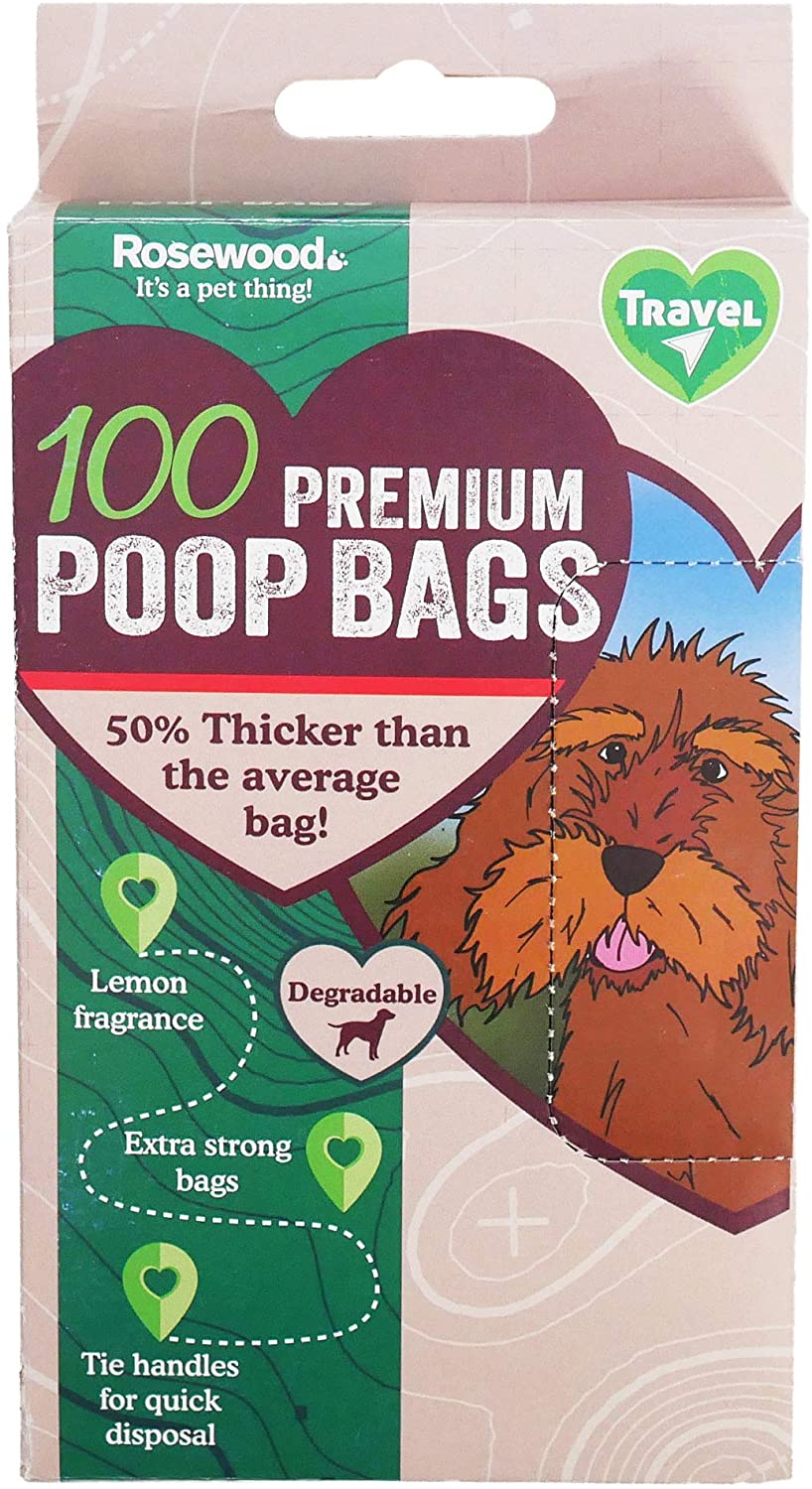 ROSEWOOD PREMIUM DEGRADABLE DOGGY POOP BAGS 100/PK. 24300-100 B0518 \\\KD24147