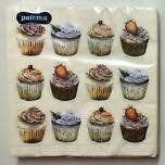 PALOMA 3 PLY SERVIETTES / NAPKINS 33CM X 33CM 20/PK - CUP CAKE. NP33CC/17 \\\KD24151