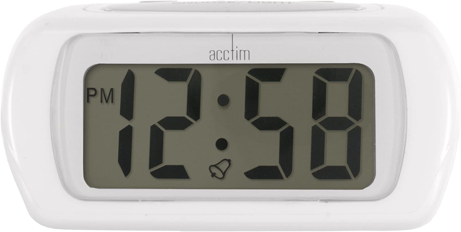 ACCTIM WHITE AURIC ALARM CLOCK. AC12342 \\\KD24264
