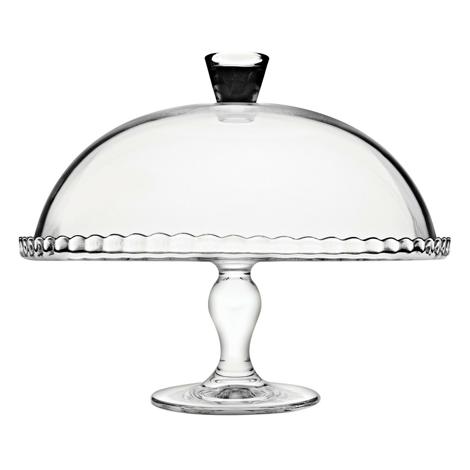 PASABAHCE GLASS CAKE STAND WITH DOME LID 32CM. 95200 \\\KD24277