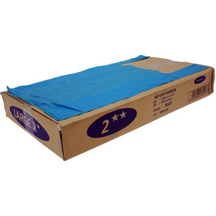 2STAR BLUE VEST CARRIER BAGS 11"X17"X21" 100 BAGS. 2STAR \\\KD24279
