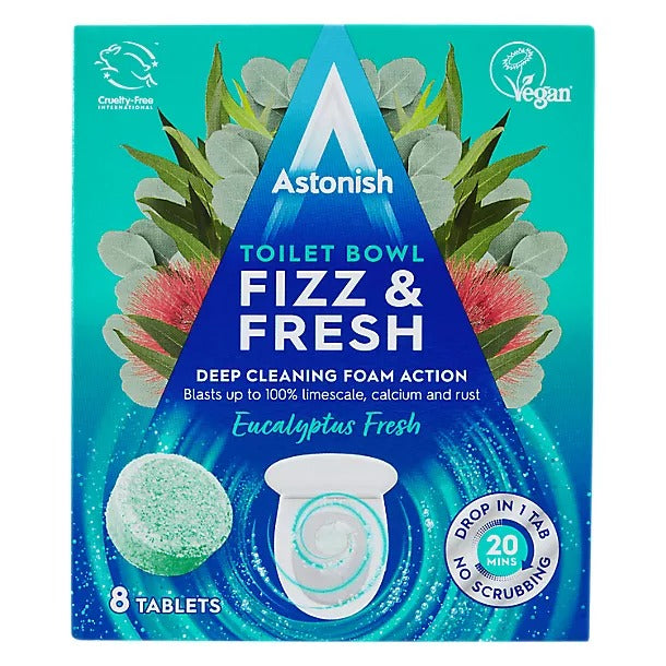 ASTONISH FIZZ & FRESH TOILET BOWL TABS 8/PK - EUCALYPTUS FRESH. C2155 \\\KD24360