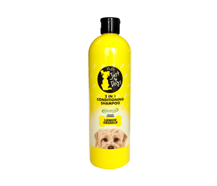 'DR J'S JUST 4 DOGS DOG 2 IN 1 CONDITIONING SHAMPOO 500ML - LEMON DRIZZLE'||'. '||'J4DFLEASHAM' \\\KD24362