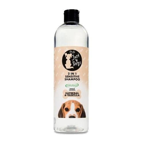 'DR J'S JUST 4 DOGS DOG 2 IN 1 SENSITIVE SHAMPOO 500ML - OATMEAL & VANILLA'||'. '||'J4D SHAMPOO' \\\KD24363