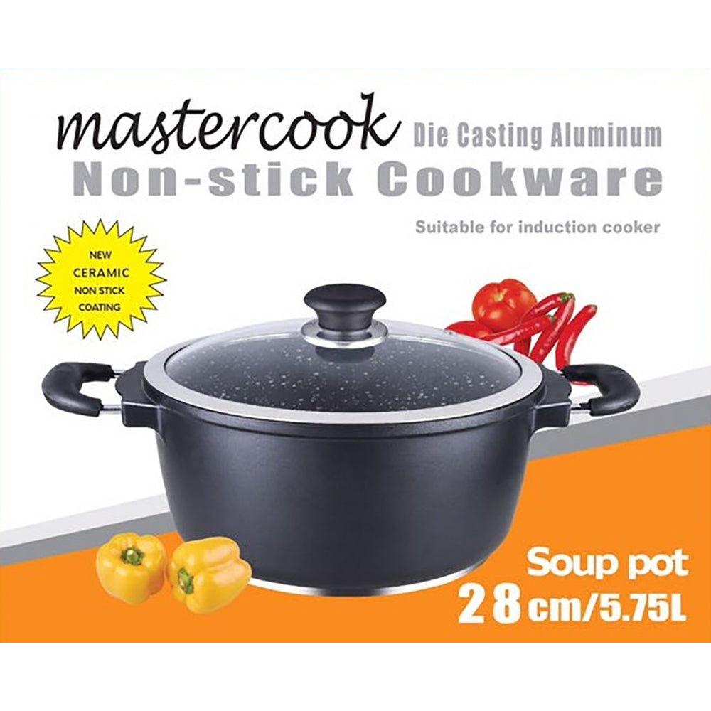 MASTERCOOK DIE CAST ALUMINIUM NON-STICK STOCKPOT WITH LID 28CM. CCA032 \\\KD24388
