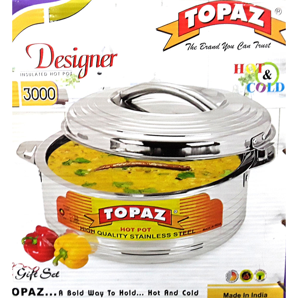 TOPAZ STAINLESS STEEL HOTPOT / CASSEROLE 3000ML / 3L. IND796 \\\KD24397