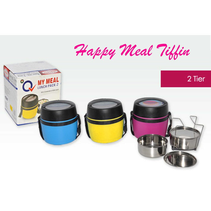 ASIAN ASSORTED HAPPY MEAL STAINLESS STEEL INSULATED 2 TIER TIFFIN. LPCK02 / 1155 \\\KD24410