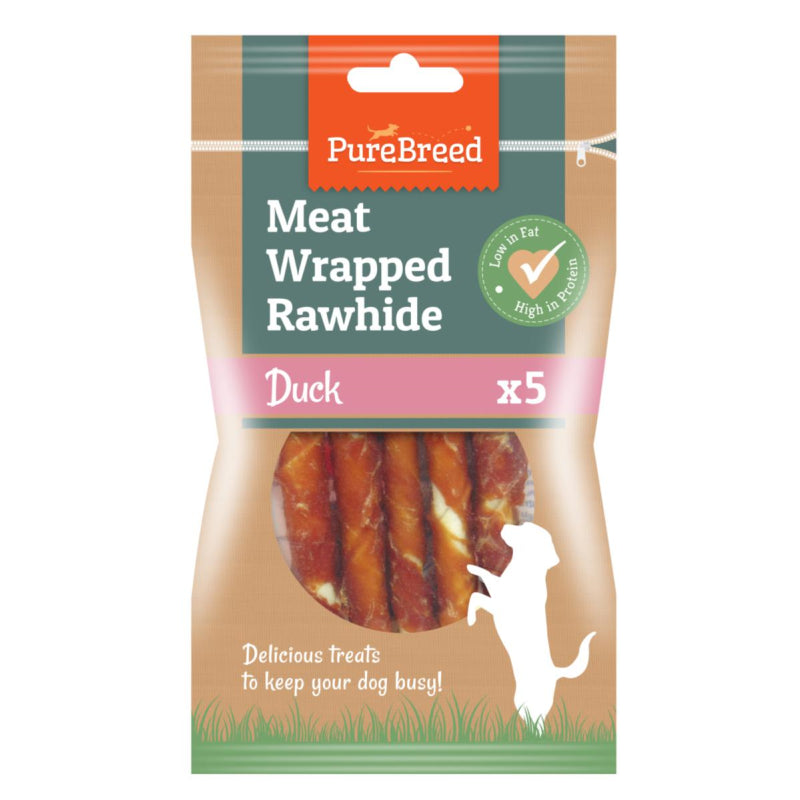 PURE BREED DUCK MEAT WRAPPED RAWHIDE 5/PK. OL317607 \\\KD24484