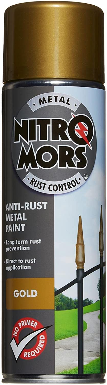 NITROMORS ANTI RUST SMOOTH METAL SPRAY PAINT 500ML - GOLD. NGI500 \\\KD24488