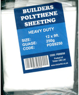 BUILDERS HEAVY DUTY POLYTHENE DUST SHEET 250 GUAGE 12 X 9FT. PDS9250 \\\KD24517