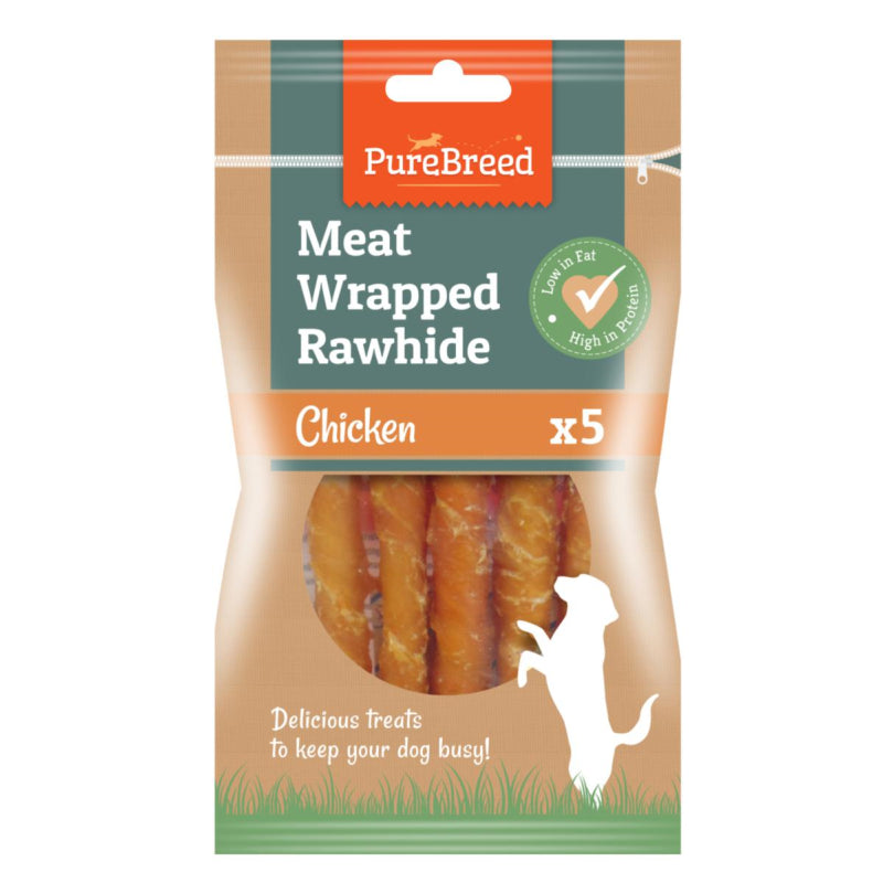 PURE BREED MEAT WRAPPED RAWHIDE 5/PK. OL317606 \\\KD24557