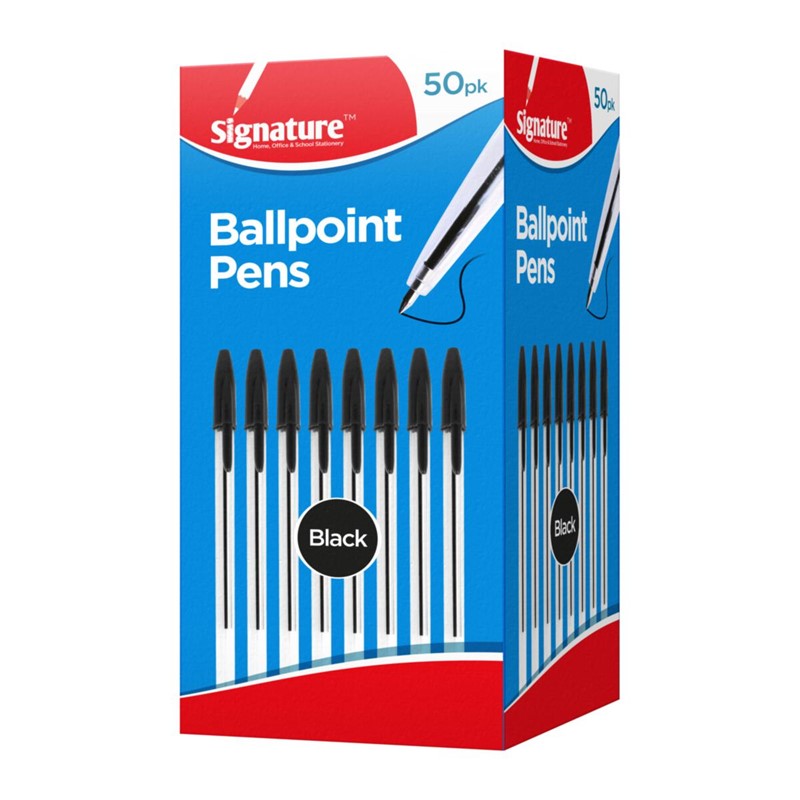 SIGNATURE BLACK STICK BALL PENS 50/PK. OL320461BK \\\KD24567