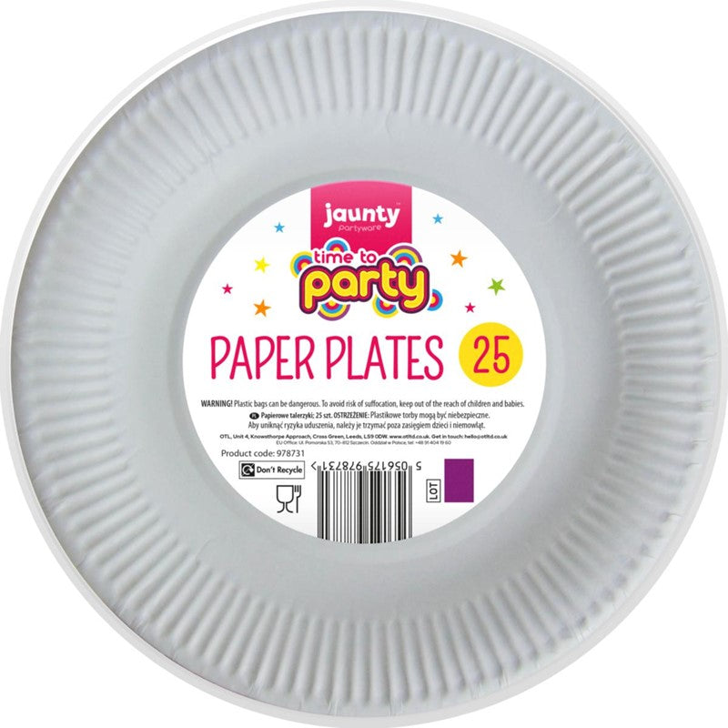 JAUNTY TIME TO PARTY PAPER PLATES 9" 25/PK. OL321705 \\\KD24572
