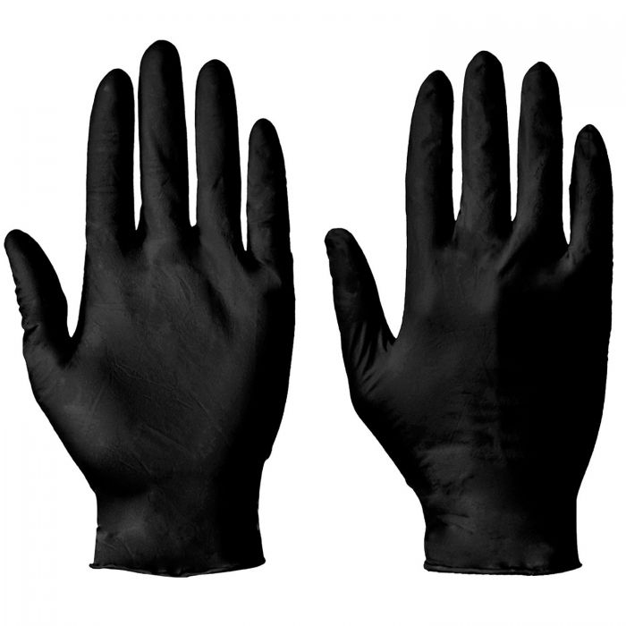 SUPERTOUCH POWDER FREE BLACK NITRILE MEDICAL GLOVES 100/PK - LARGE. ST12673 \\\KD24589