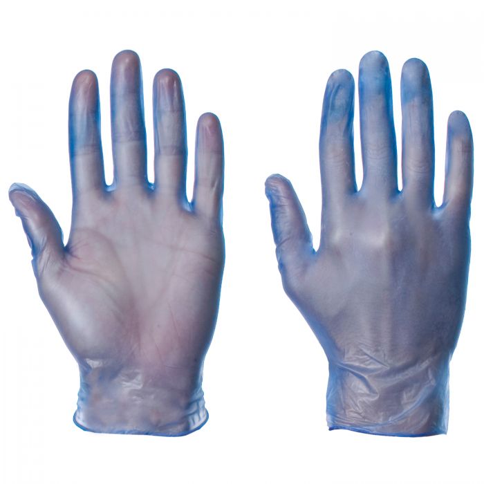 SUPERTOUCH POWDER FREE BLUE VINYL GLOVES 100/PK - EXTRA LARGE. ST11214 \\\KD24590