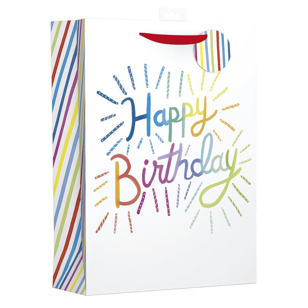 HAPPY BIRTHDAY BRIGHT COLOURED EXTRA LARGE GIFT BAG. YAMGB11X \\\KD24627