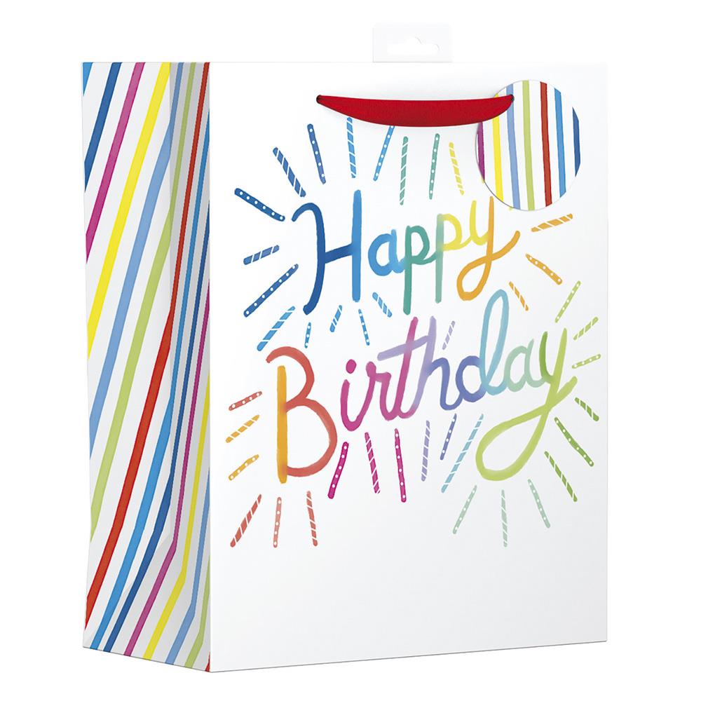 HAPPY BIRTHDAY BRIGHT COLOURED LARGE GIFT BAG. YAMGB11L \\\KD24628