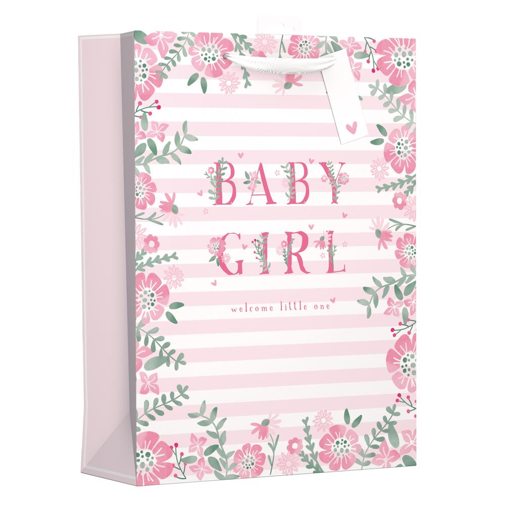 BABY GIRL MEDIUM GIFT BAG - PINK FLOWER. YALGB64M/1 \\\KD24632