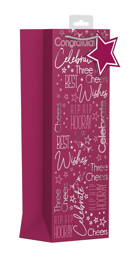MULTI OCCASION BOTTLE GIFT BAG - PINK. YALGB42B/1 \\\KD24638