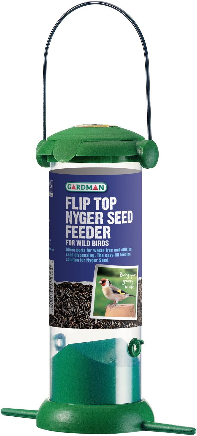 GARDMAN GREEN FLIP TOP BIRD NYJER SEED FEEDER. A01236 \\\KD24666