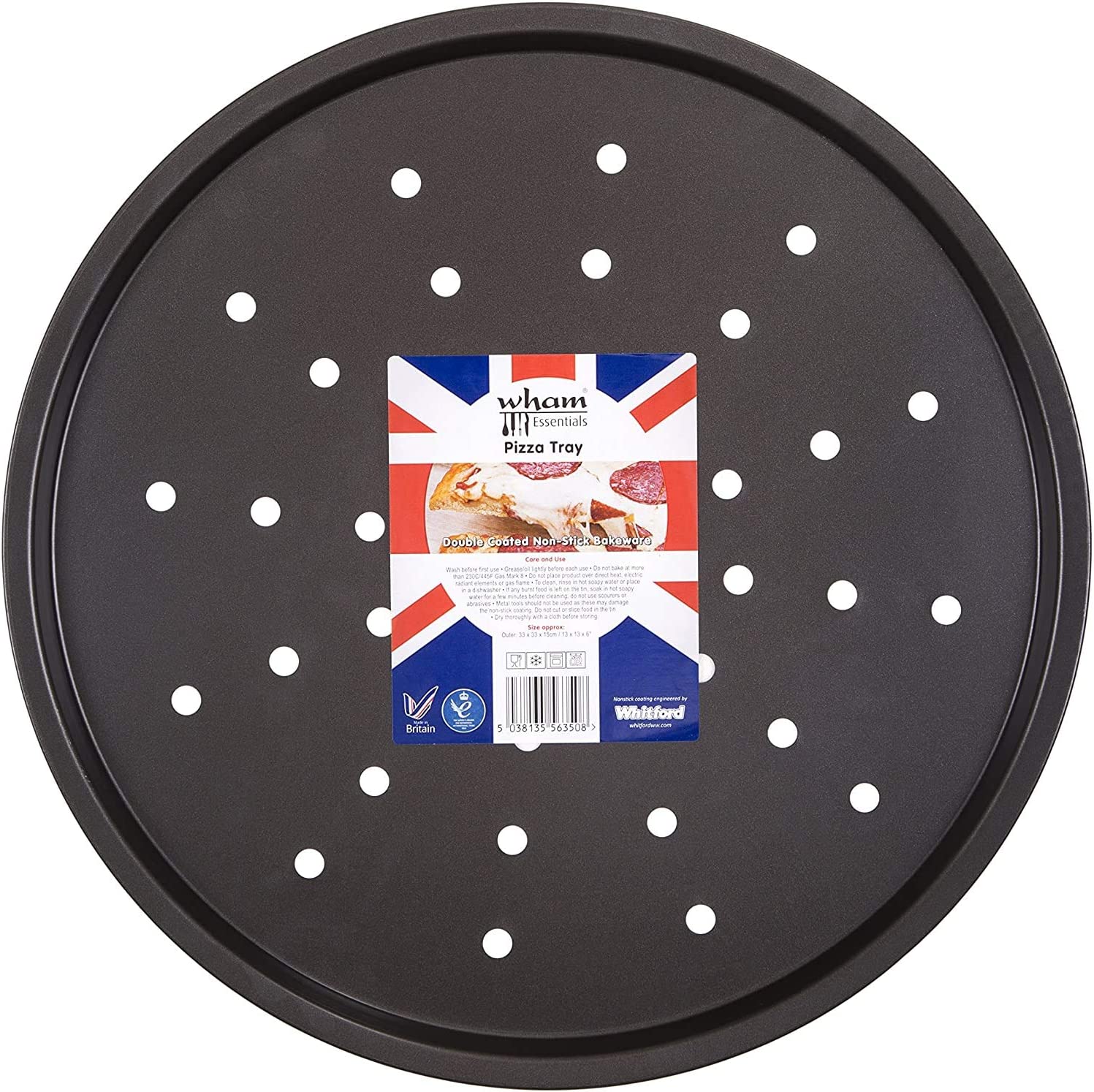 WHAM NON-STICK PIZZA TRAY SILVER/GRAPHITE 12 INCH / 33 X 33 X 1.5 CM. WHAM56351 \\\KD24729