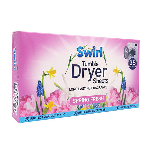SWIRL LAUNDRY TUMBLE DRYER SHEETS SPRING FRESH 35/PK. SW1025 \\\KD24736
