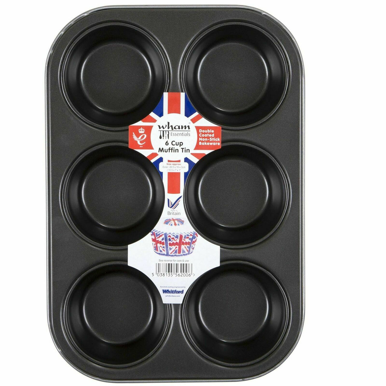 WHAM ESSENTIALS BAKE MUFFIN TRAY NON-STICK COATED 6 CUP. WHAM56201 \\\KD24742