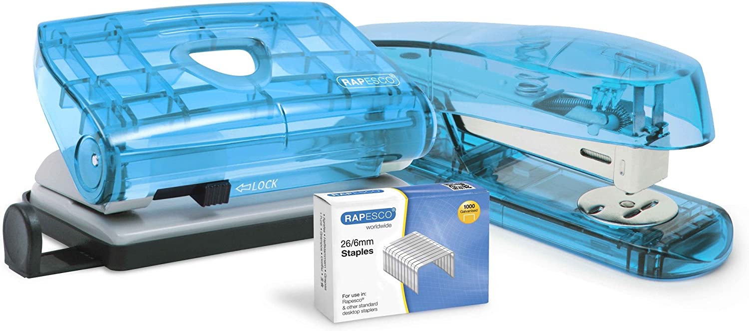 RAPESCO HOLE PUNCH AND STAPLER SET WITH ITH 26/6MM STAPLES. ROPC38050AS \\\KD24792