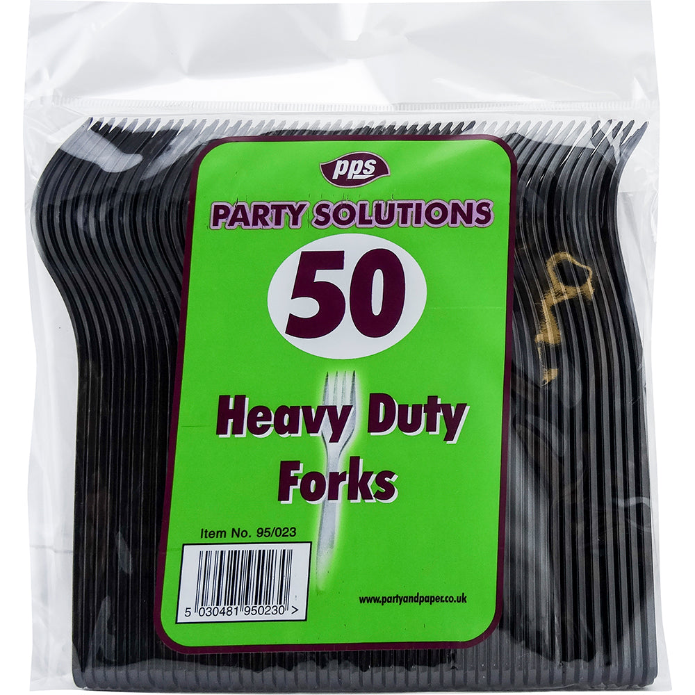 PPS HEAVY DUTY PLASTIC FORKS 50/PK - BLACK. PPS95023 \\\KD24802