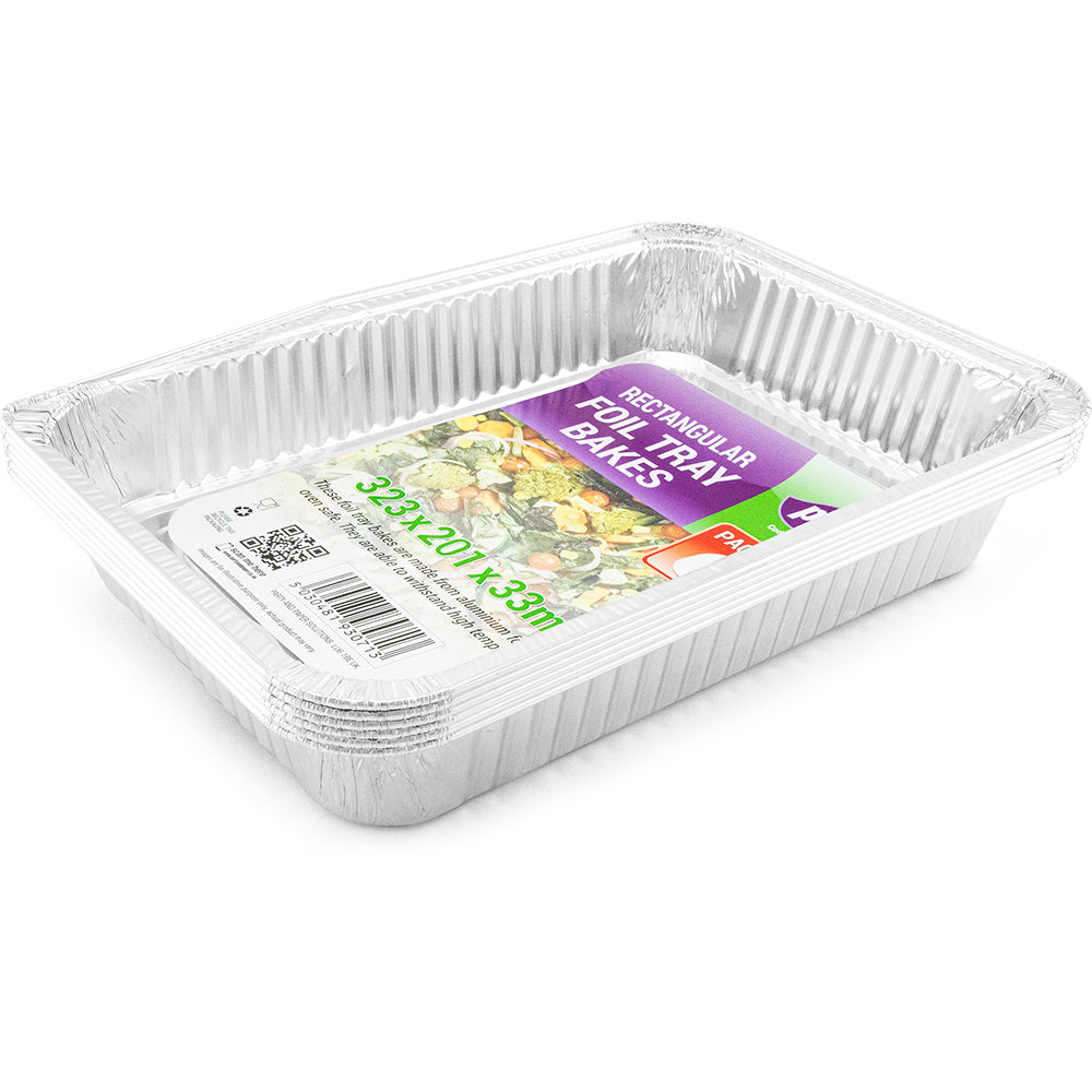 PPS RECTANGULAR FOIL TRAY 323 X 201 X 33MM 6/PK. PPS93071 \\\KD24815