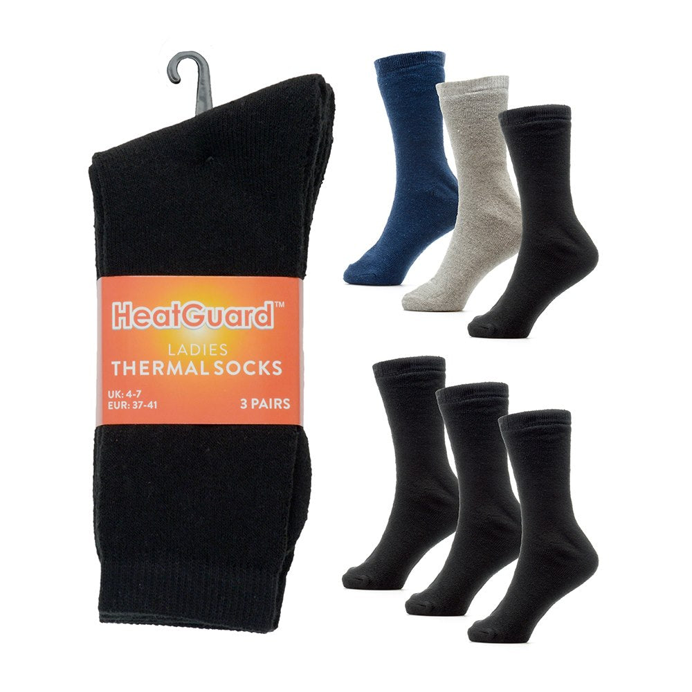 HEATGUARD LADIES 3 PAIRS THERMAL SOCKS 4/PK. SK577 \\\KD24833