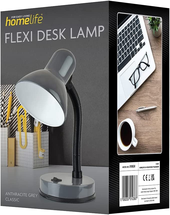 HOMELIFE CLASSIC FLEXI DESK LAMP 35W - ANTHRACITE GREY. L958GR \\\KD24835