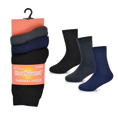 BOYS THERMAL SOCKS 3 PAIRS 12/PK. SK896 \\\KD24836