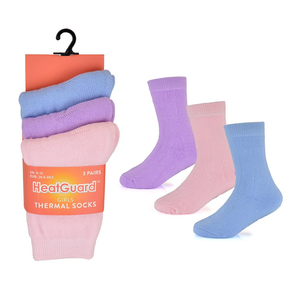 GIRLS THERMAL SOCKS 3 PAIRS 12/PK. SK897 \\\KD24837