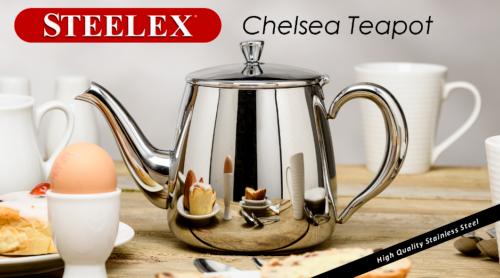 STEELEX CHELSEA STAINLESS STEEL TEAPOT 48OZ / 1.4L. ST1248 \\\KD24840