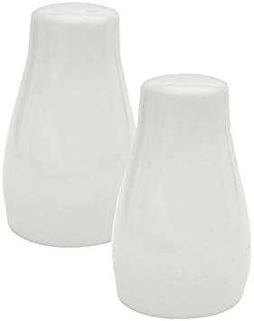 SOLAR WHITE PORCELAIN SALT & PEPPER SHAKER SET. DE7018 \\\KD24846