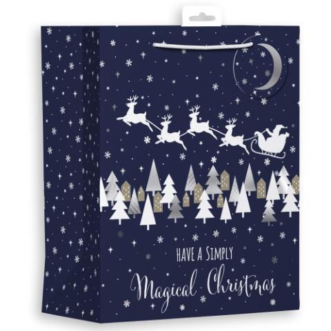 CHRISTMAS LARGE GIFT BAG - MIDNIGHT MAGICAL CHRISTMAS. GB10L \\\KD24876