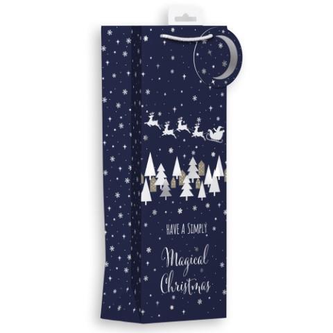 GIFT MAKER CHRISTMAS BOTTLE GIFT BAG - MIDNIGHT MAGICAL CHRISTMAS. GB10B \\\KD24880