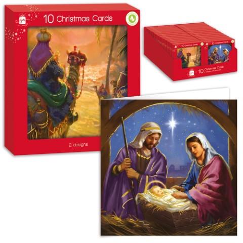 GIFTMAKER REILIGOUS CHRISTMAS GREETINGS CARDS 10/PK. GC815 \\\KD24884
