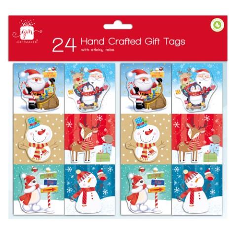 GIFTMAKER HANDCRAFTED NOVELTY CHRISTMAS GIFT TAGS 24/PK. GT201 \\\KD24890
